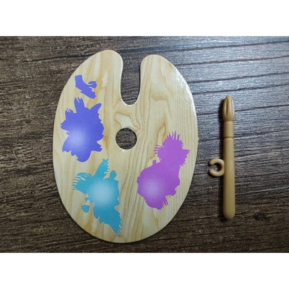 Art Teacher Playset Doll Paint Brush And Palette Only Accessory For Diorama Z30